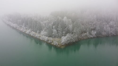 Scenic view of lake during winter
