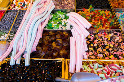 Multi colored vegetables for sale in store