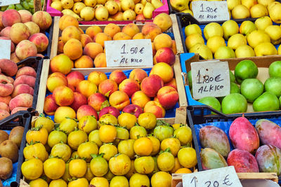 Fruits for sale at market stall