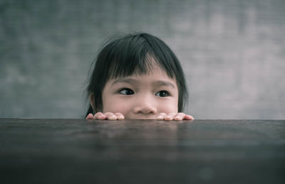 Close-up portrait of smiling girl