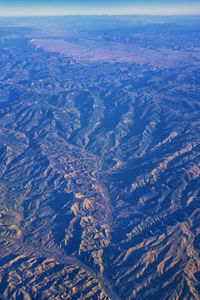 Aerial view rocky mountain landscapes on flight over colorado utah rockies wasatch front, usa.