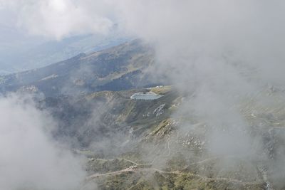 Aerial view of mountain range