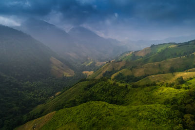 Scenic view of mountains against sky