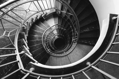 Low angle view of spiral stairs