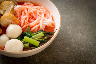 Close-up of food in bowl on table