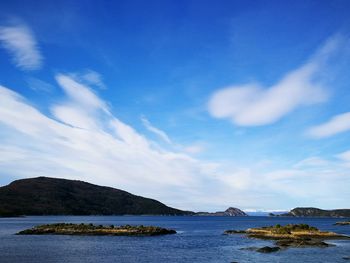 Scenic shot of calm lake against mountain range