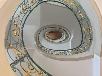 Low angle view of spiral stairs