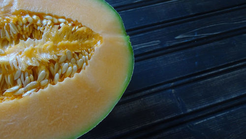 Close-up of ice cream on table