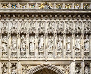 Low angle view of ornate sculpture on building