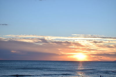 Scenic view of sunset over calm sea