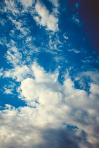 Low angle view of clouds in sky