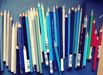 Full frame shot of multi colored pencils
