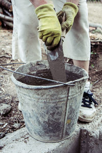 Low section of man working