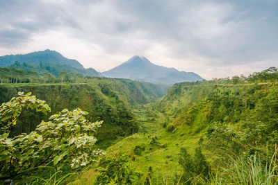 Scenic view of mountains against sky