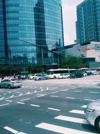 Traffic on road in city