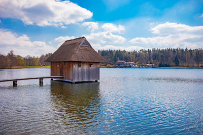 Lake hohenfelden at kranichfeld town in thuringia, germany