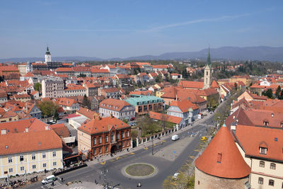 View of the zagreb from the tower of the cathedral