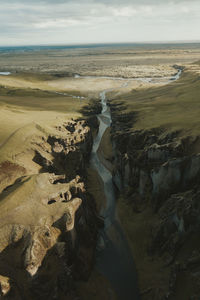 High angle view of beach against sky