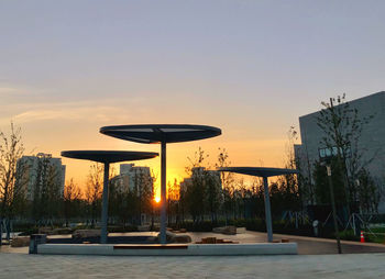 View of swimming pool against clear sky