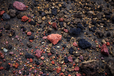 Close-up of rocks on sand