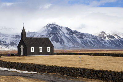 Black church of budir in iceland