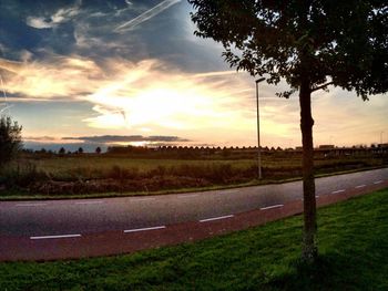 Scenic view of landscape at sunset