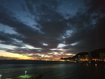 View of city at sunset