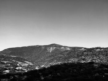 Scenic view of mountains against clear sky