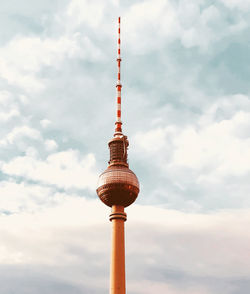 Low angle view of statue against sky