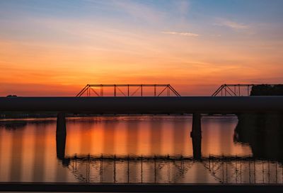 Bridge against sky during sunset