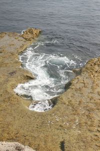 Waves splashing on rocks