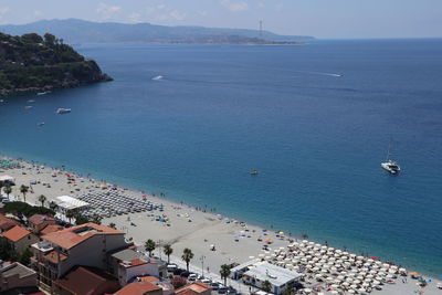 High angle view of sea against sky