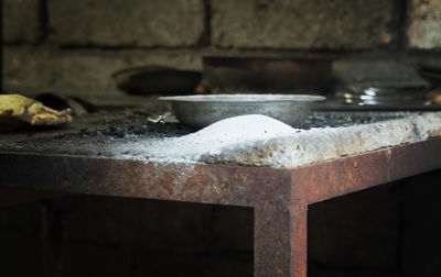 Close-up of a pot on a table