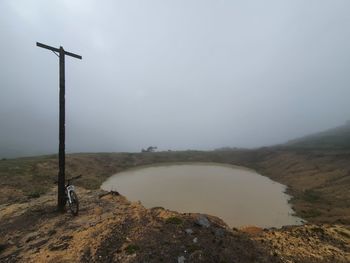 Scenic view of land against sky