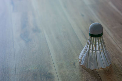 High angle view of bottle on table