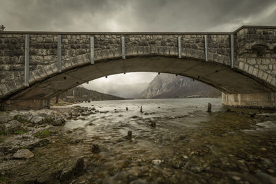 Bridge over river against sky