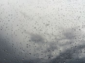 Close-up of water drops on glass