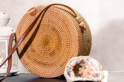Close-up of hat on table