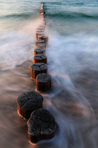 View of rocks at sea shore