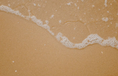 High angle view of sand on beach