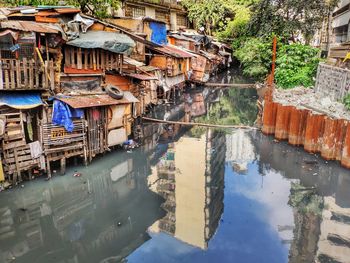 Reflection of buildings in canal