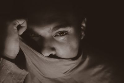 Close-up portrait of young man