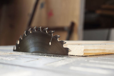 Close-up of circular saw