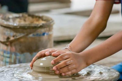 Close-up of hands