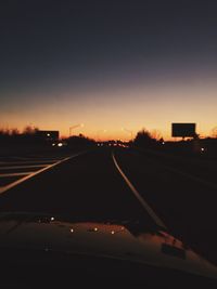 View of road at sunset