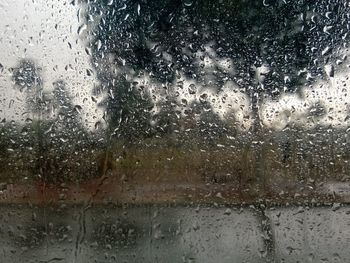 Close-up of water drops on glass