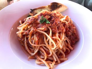 Close-up of pasta in plate