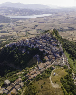 High angle view of city