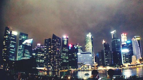 Illuminated cityscape at night