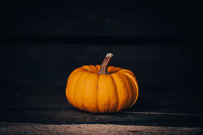 Jack o lantern against black background